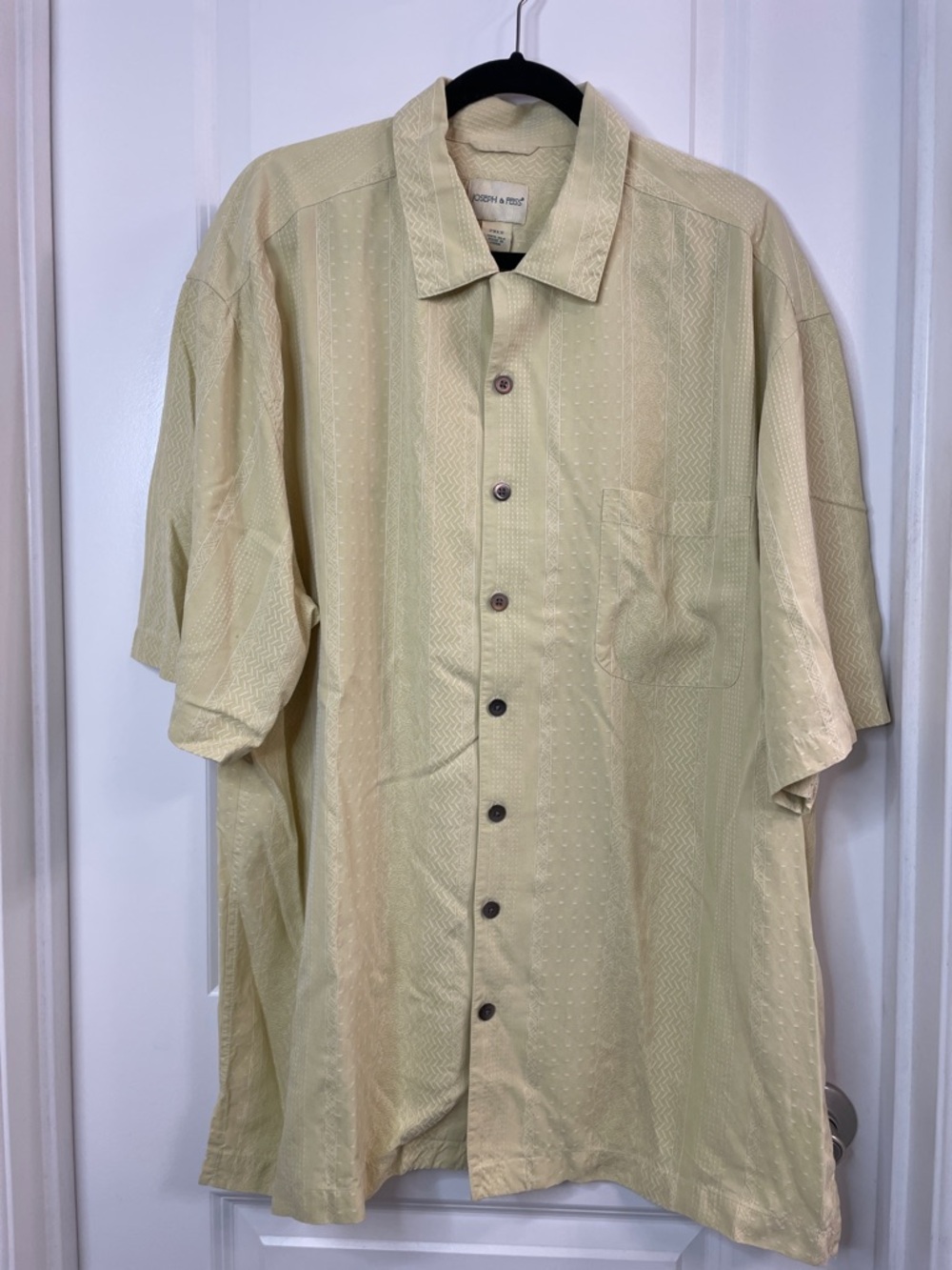 Joseph & Feiss Yellow Short-Sleeve Button-Down Shirt